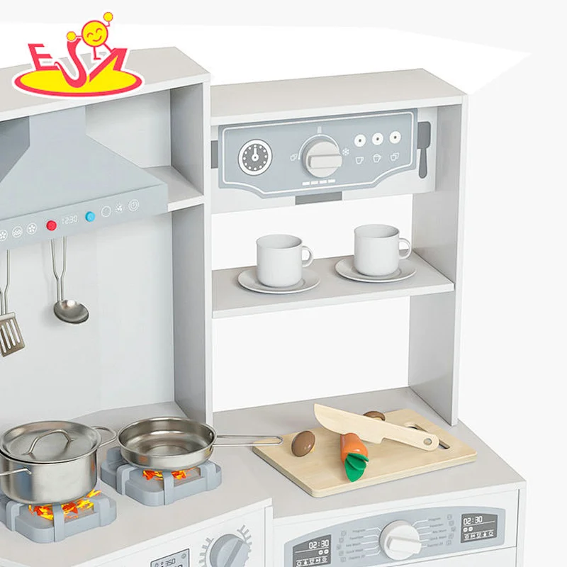 تصميم جديد معكرون لعبة مطبخ خشبية لطيفة للأطفال W10C582